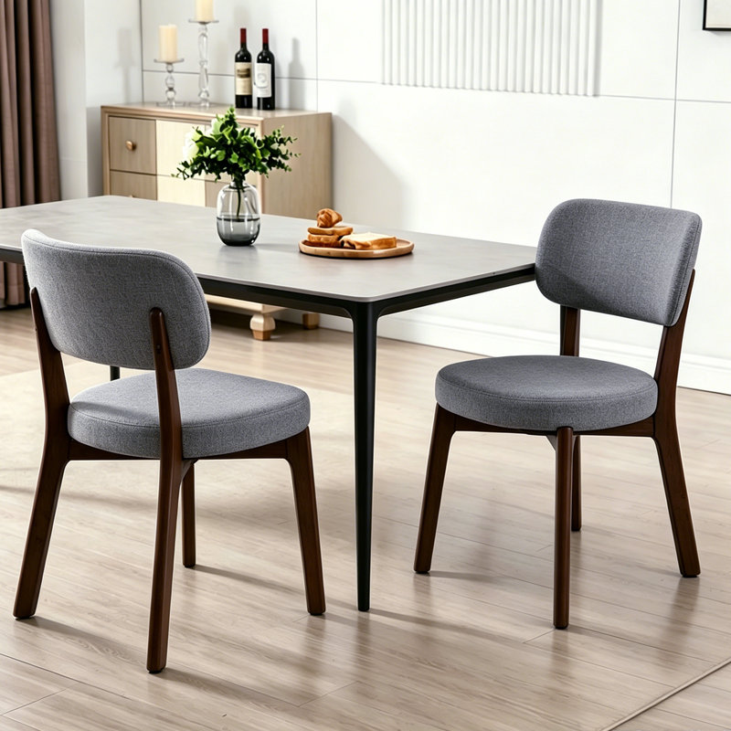 45cm H Linen Upholstered Low Back Accent, Grey