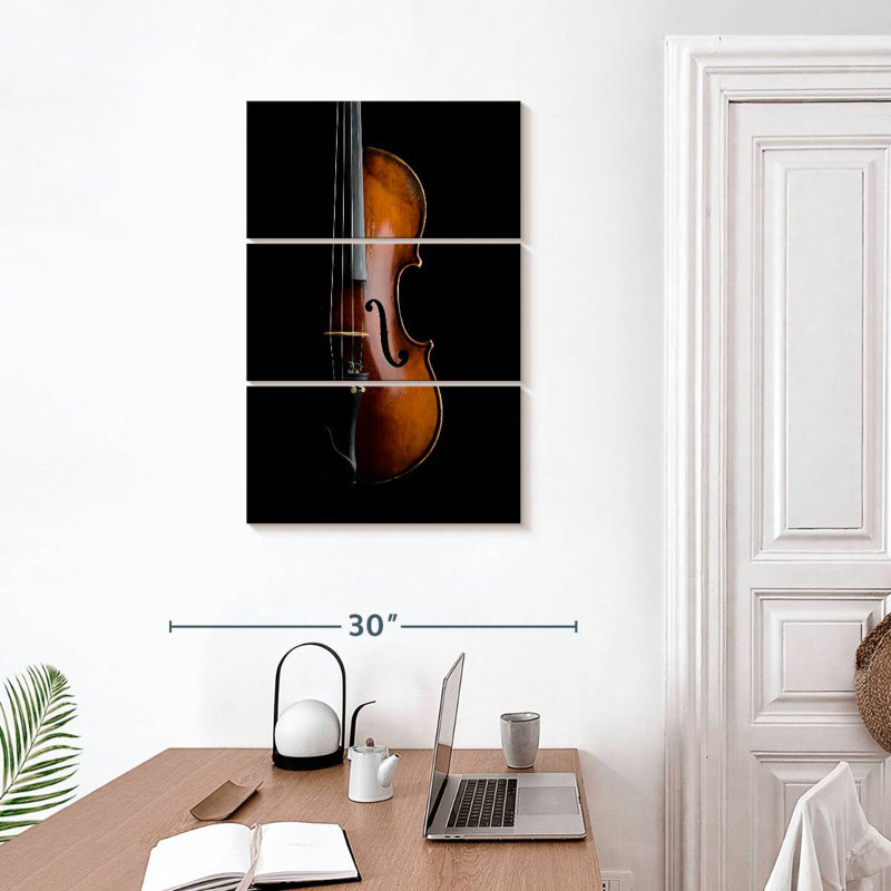 Abarca Shiny Violin On Black, 32" H x 20" W