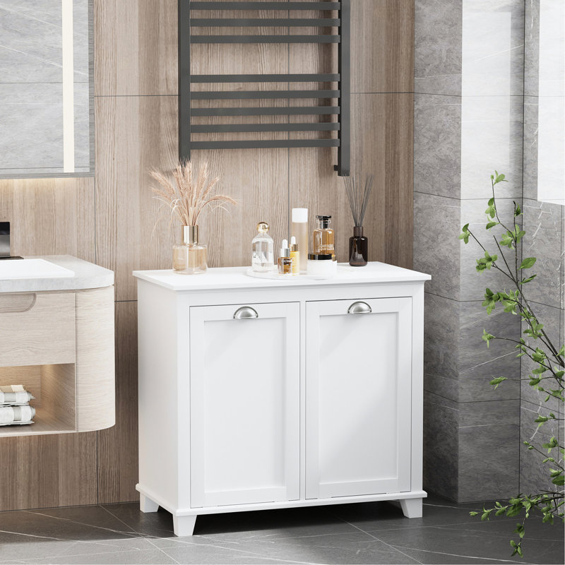 Armoire de salle de bain blanche à linge inclinable par - Abondance d'espace pour les serviettes et les accessoires, pour surmatelas à air 30 po x 16,19 po x 27,5 po, construction spacieuse, l 30 po x P 16,19 po