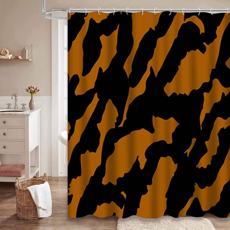 Rideau de douche imperméable doré, rideaux de douche pour la salle de bain avec 12 crochets, 72" L x 78" W