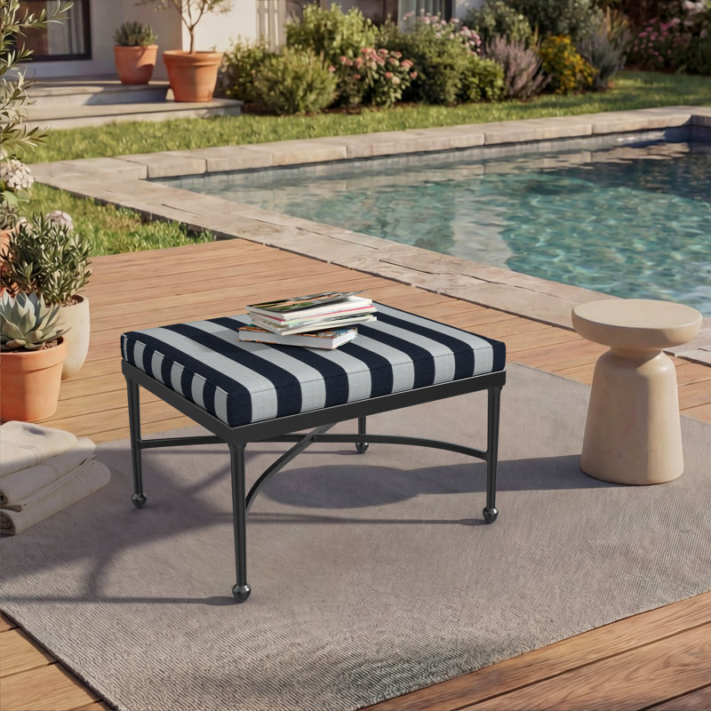 Sunbrella® Outdoor Ottoman Seat Cushion, 23" W x 19" D, Expressive Mist