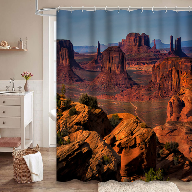 Rideau de douche Arizona Sunset Tribal Valley Canyon avec 12 crochets, L 72 po x l 78 po