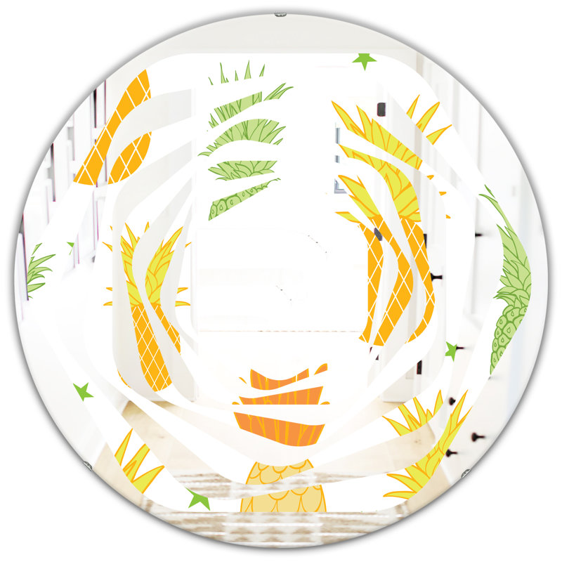 Miroir mural Pineapple Summer Bliss II, 23,6 po x 23,6 po