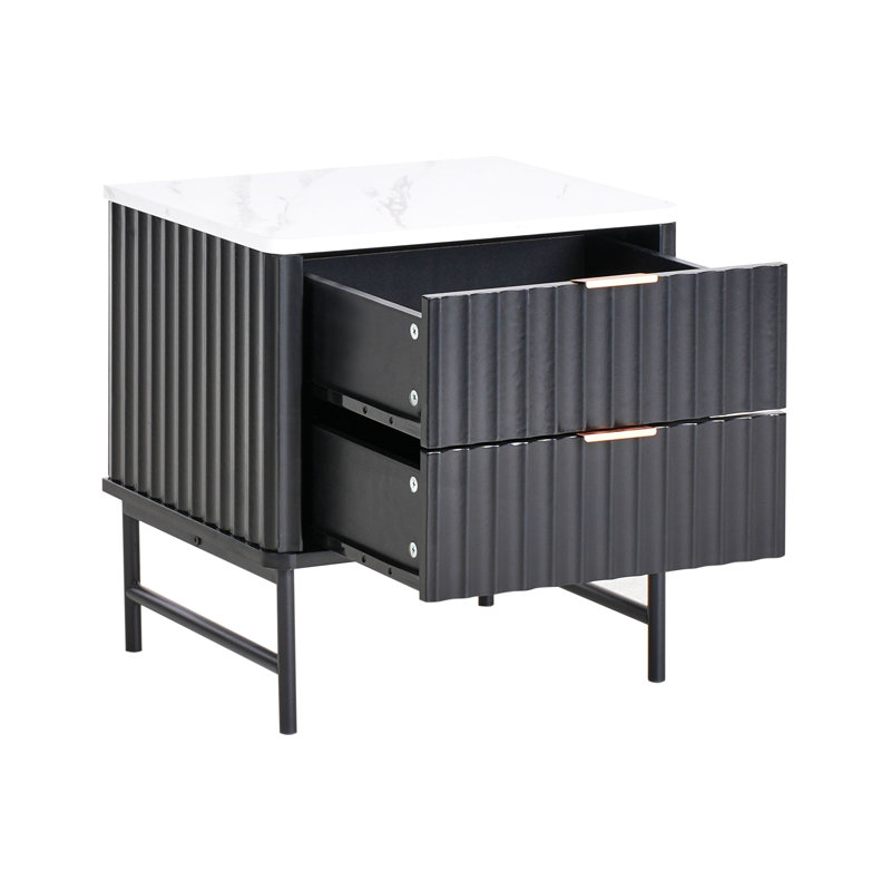 Demetrica 48cm W Manufactured Wood Bedside Table