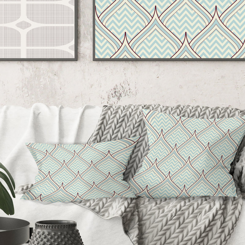 Ornement avec des éléments décoratifs. - Coussin Mid-Century