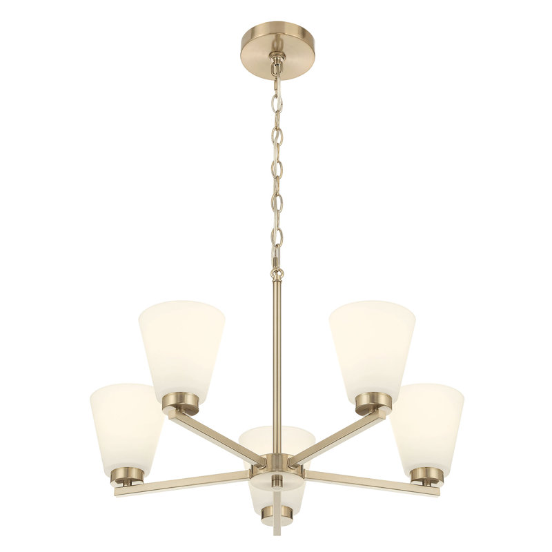 Lustre 5 lumières Strayhan, Or moderne