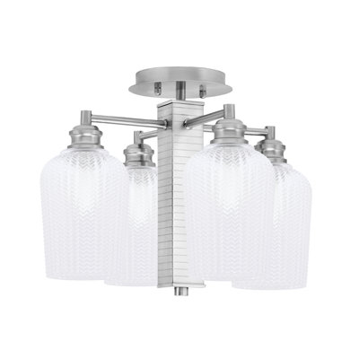 Edge 4 Light Semi-Flush Shown With 5" Textured Glass
