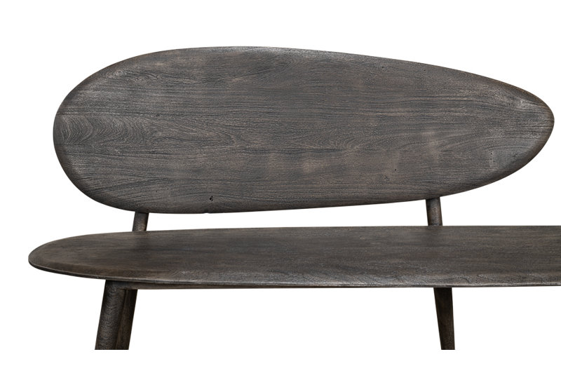 Melva Solid Wood Dining Bench, Gray