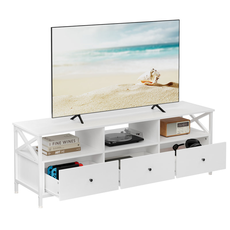 Adame TV Stand, White, 50cm H x 178cm L x 40cm W