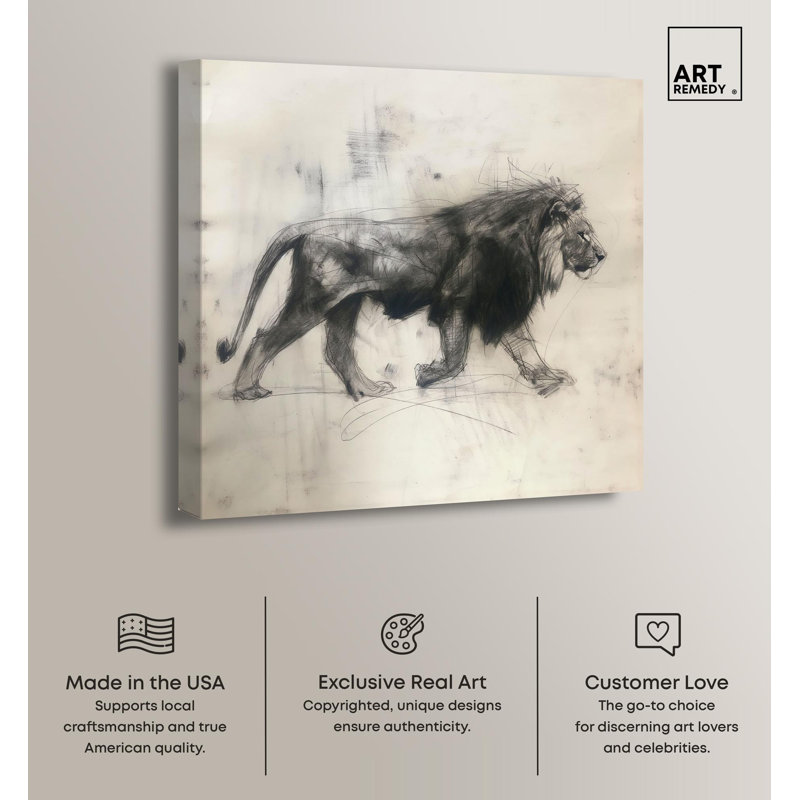 Predator’s Gaze Black and White Canvas Animal Art Print