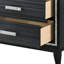 Élégante table de chevet au fini noir - l 28 po x H 26 po, 2 tiroirs synthétiques spacieux pour une chambre organisée et un look élégant