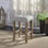 Gray Synthetic Leather & Oak Finish Counter Height Stool (Set Of 2)
