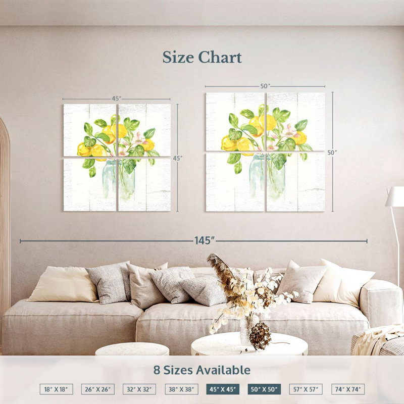 Yarlin Lemon Branches I, 50" H x 50" W