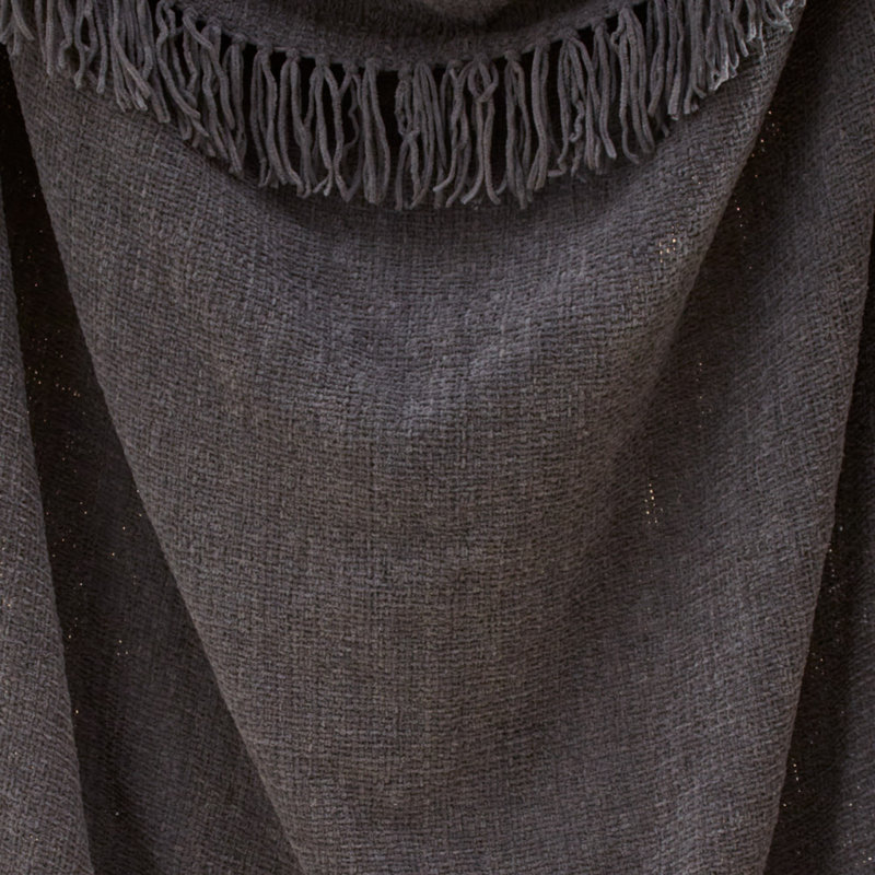 Chenille Throw Blanket, Charcoal
