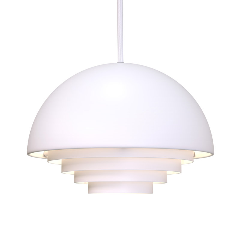 Motown 1 - Light Dome Pendant, White, 24.5cm H x 36cm W x 36cm D