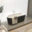 Baignoire autoportante 59 po en acrylique, conception plissée unique, trop-plein en nickel brossé et bonde escamotable, certifiée Cupc-111370457