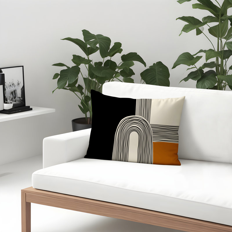 Housse et insert de coussin rectangulaire intérieur / extérieur Cassie, Orange, H 14 po x l 20 po