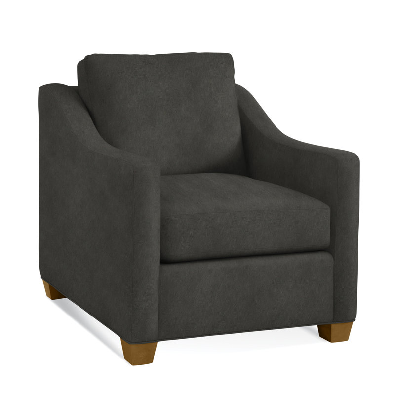 Oliver Chair, Havana Finish, Light Blue Performance Fabric; 0851-55