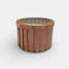 Pot rond Strata MD - gris brun, aluminium léger avec drainage et plateau de rétention d'eau-1193137310