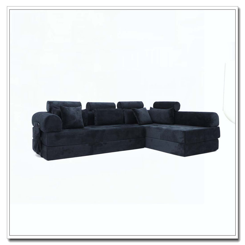 L shape Modular Sectional Sofa, Black