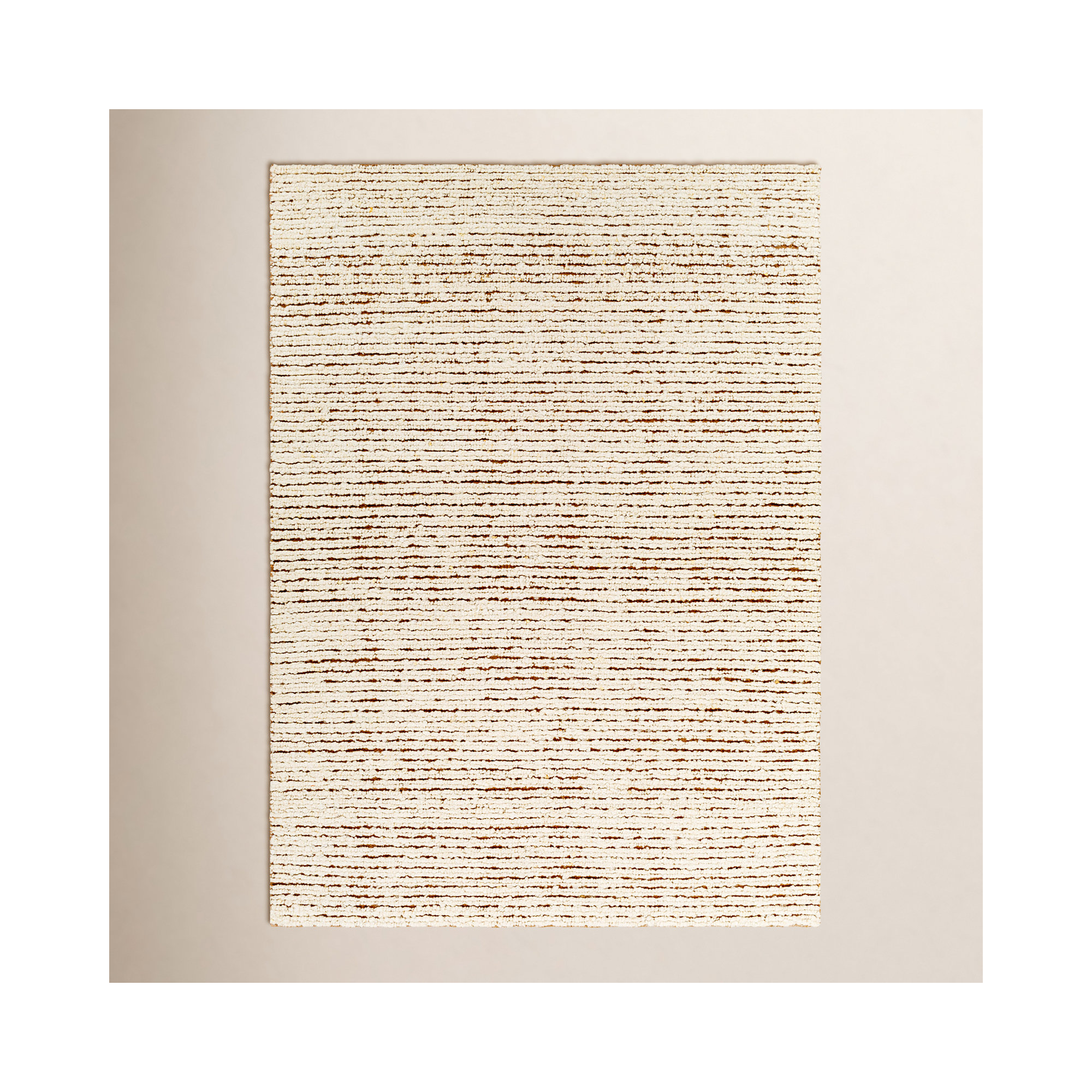 Gillian Striped Handmade Area Rug in Cream/Camel, Rectangle 9' x 12'