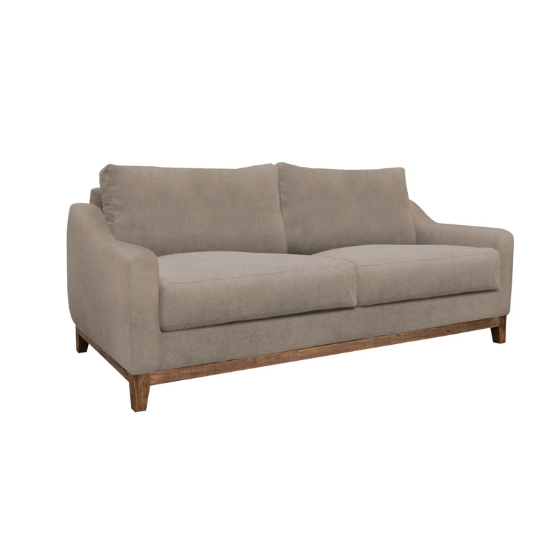 Structure et base en bois Disheka, canapé, 38.5" H x 88.25" W x 35" D, Mélange de polyester beige