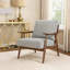 Chaise d'appoint Toni, polyester gris avec rembourrage en mousse, dossier brun foncé-119044033
