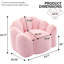 Pouf coussin adulte en fausse fourrure rose, rembourrage en mousse haute densité, anneau de traction pour un déplacement facile, sans assemblage, antidérapant, usage multiple, forme lotus, anneau, tissu.
