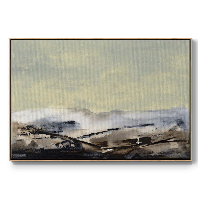 Shanthih I, peinture sur toile encadrée, H 27 po x l 41 po x P 2 po, Cadre en bois naturel