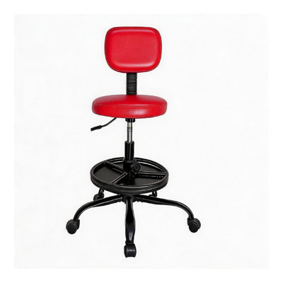 Fauteuil de bureau rond en cuir, réglable en hauteur par poulie coulissante, 26411. Structure en fer, mousse et contreplaqué PU.