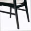 Ensemble de salle à manger 5 pièces de style Mid-Century moderne, structure en bois d'hévéa, une table et 4 chaises rembourrées, noir et beige clair-125804343