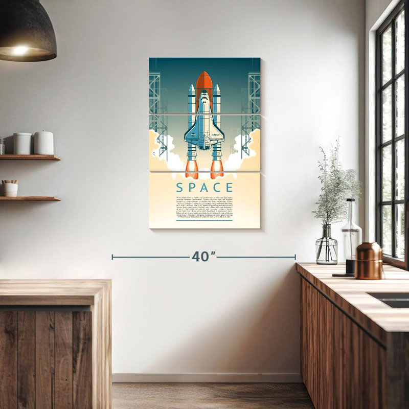Oberle Space Shuttle Launch Day, 38" H x 24" W