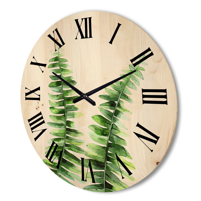 Horloge murale en bois Fern, Grand