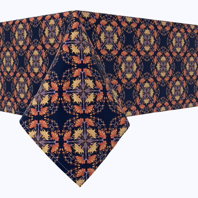 Rectangular Tablecloth, 100% Cotton, Floral 37, 84" x 52"