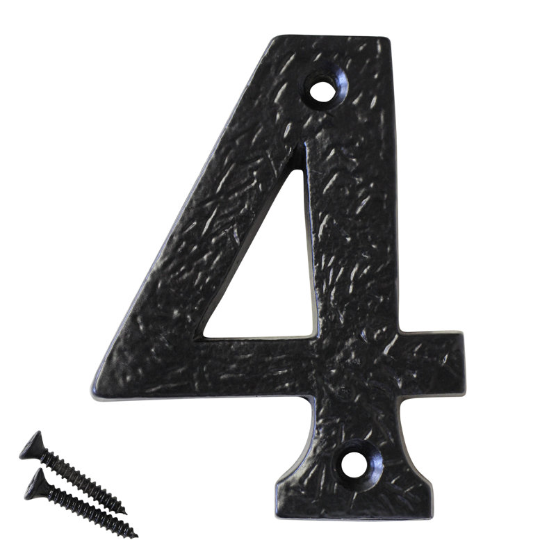 Numéro de maison 3 po, 4, Noir