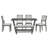 6-Piece Retro Dining Set, 1 Rectangular Table with 4 Upholstered Chairs and 1 Bench-1639635395