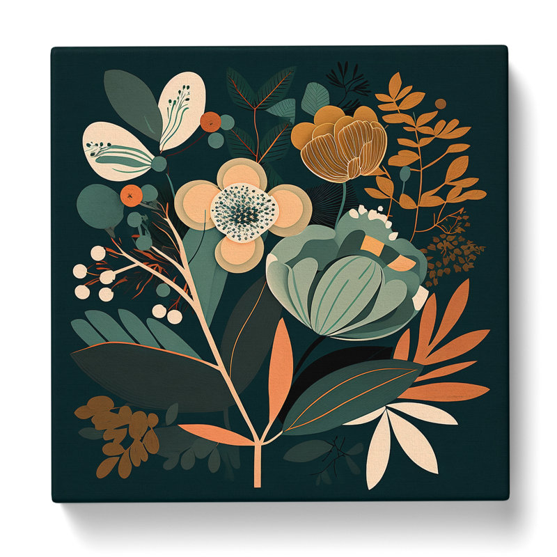 Floral Mid-Century - Wrapped Canvas