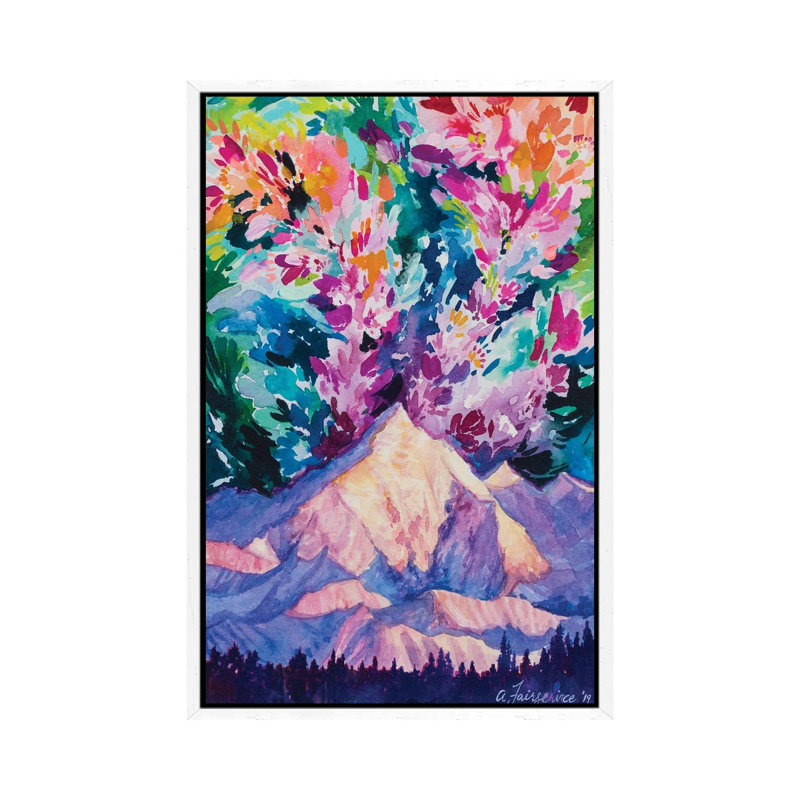 Magic Above The Mountain by Andrea Fairservice - Painting on Canvas, White Framed, 66.04 cm H x 45.72 cm W