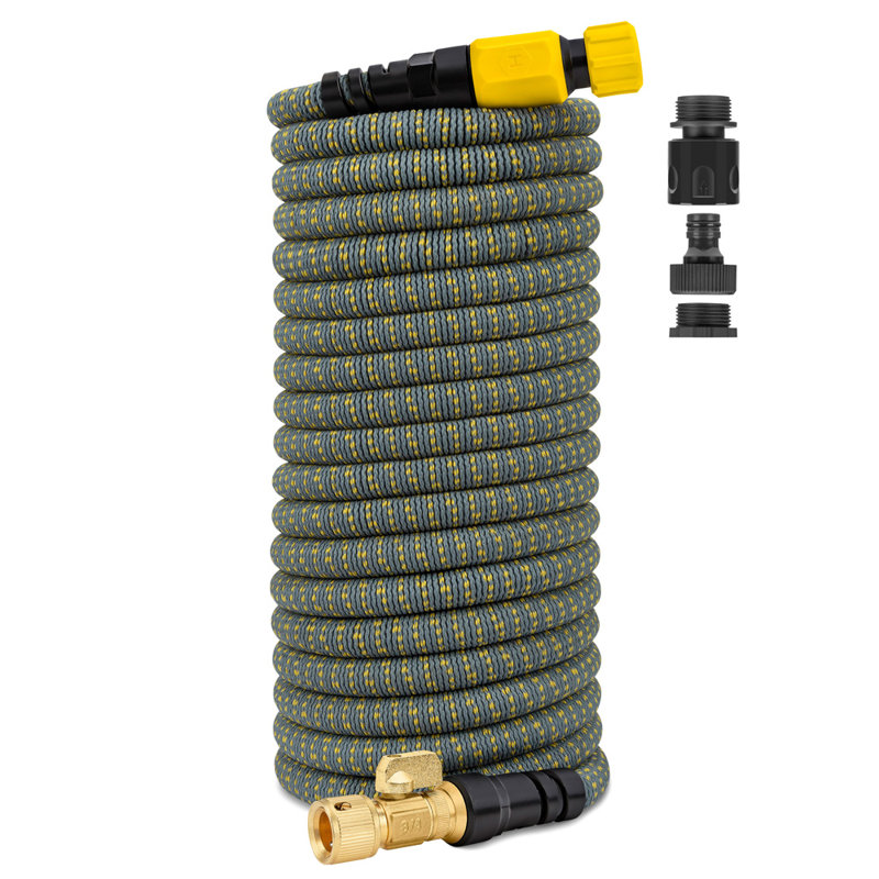 Latex Inner & Woven Material Outer Hose Reel, Yellow, 100 ft.