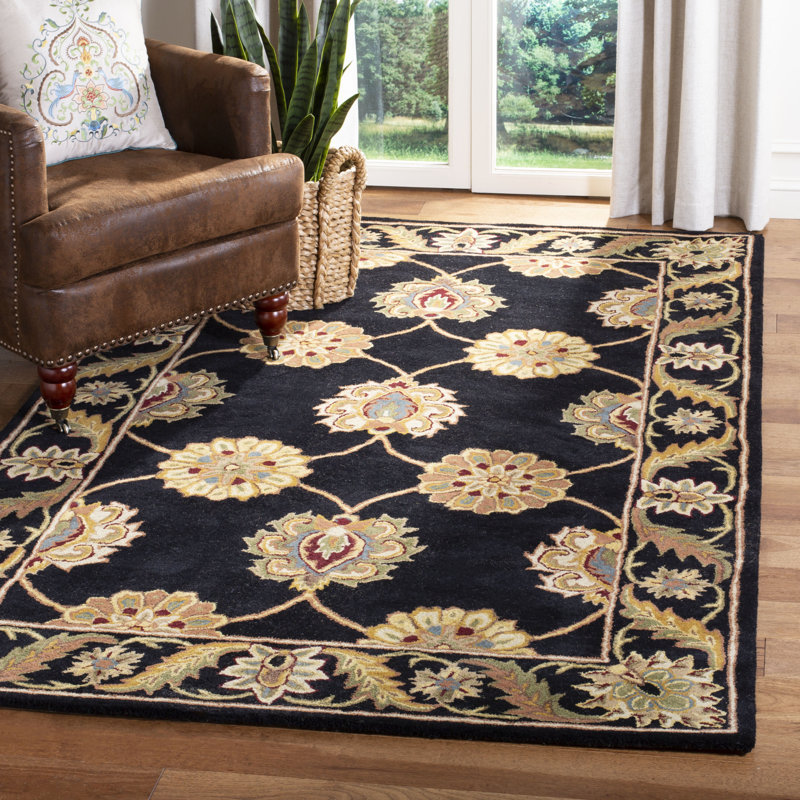 Tapis oriental en laine touffeté à la main Balthrop, Rectangle 8 pi 3 po x 11 pi
