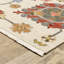 Tapis brun / beige en laine tissé à la machine Markeya-94265562
