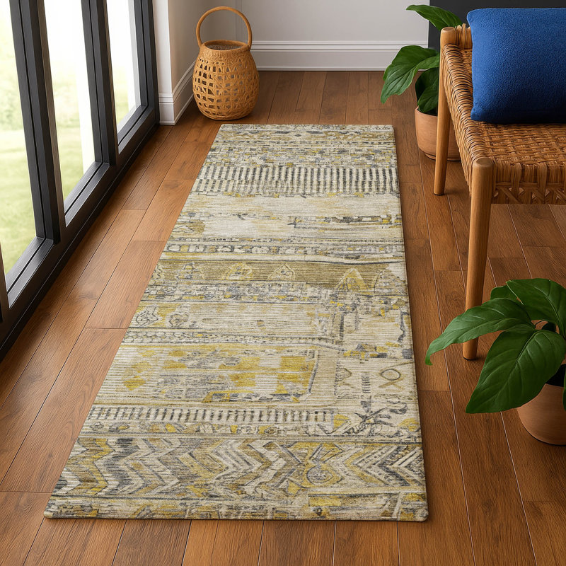 Premium Machine Washable Bitteridge AMF1835 Stripes Rug, Runner 2'3" x 7'6"
