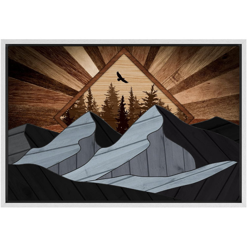 Panneau à effet de bois, chaîne de montagnes Sunny Horizon, Blanc, H 24 po x l 36 po x P 1,5 po