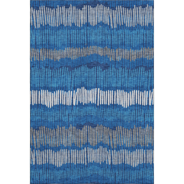 Premium Machine Washable Prisco Navy Rug