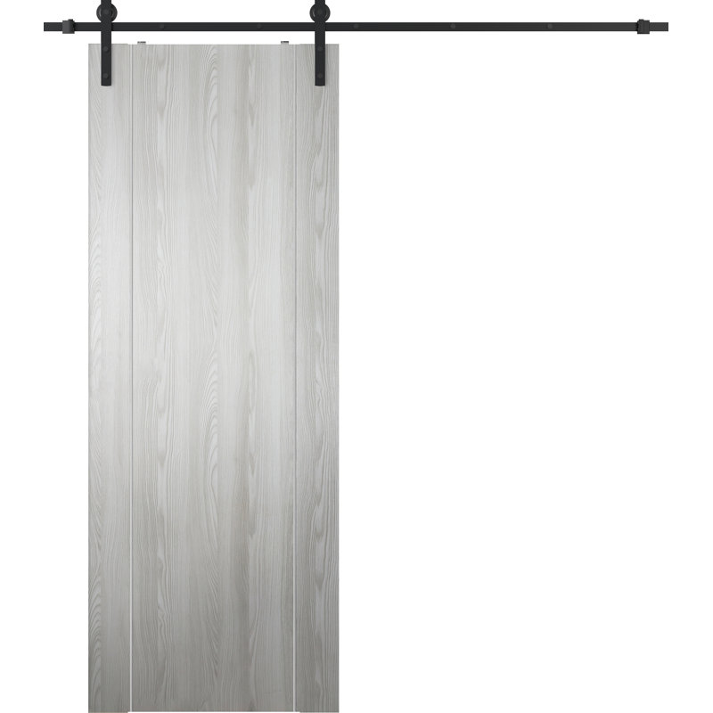 Porte de grange coulissante en bois manufacturé Optima 2U avec trousse de quincaillerie, 31,75 po x 95,24 po