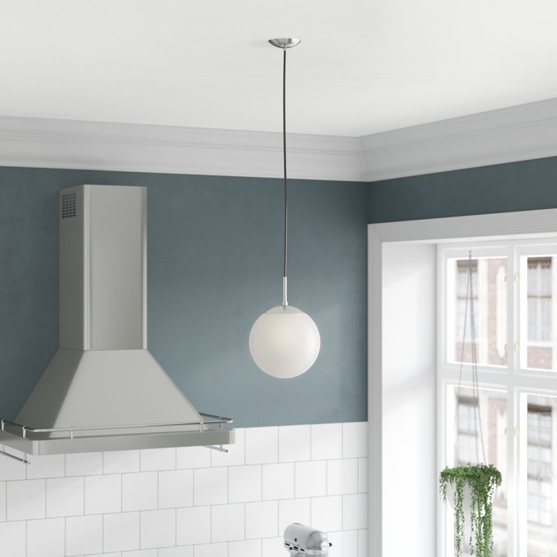 Carnahan 1 - Light Satin Nickel Sphere Pendant, 20cm