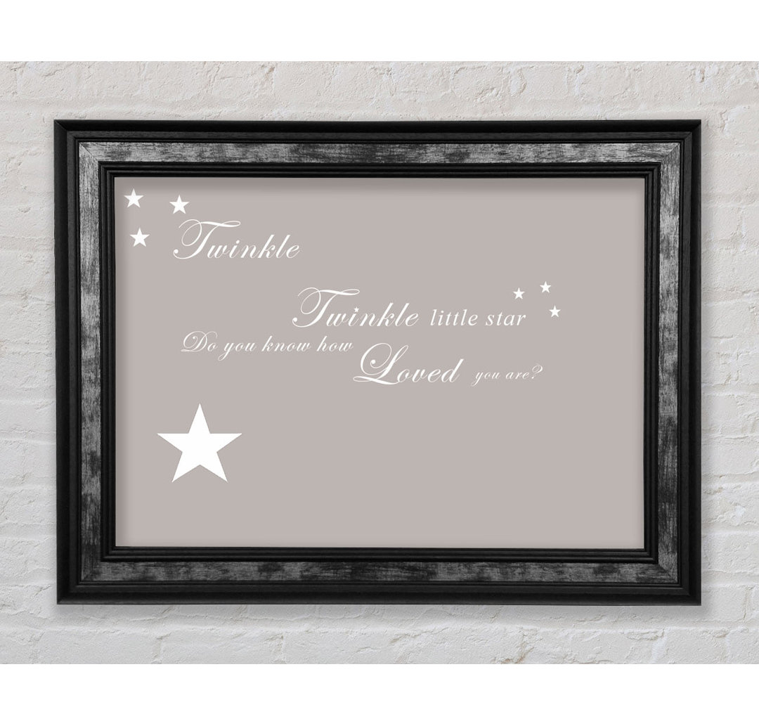 Kinderzimmer Zitat Twinkle Twinkle Little Star 1 Beige - Druck