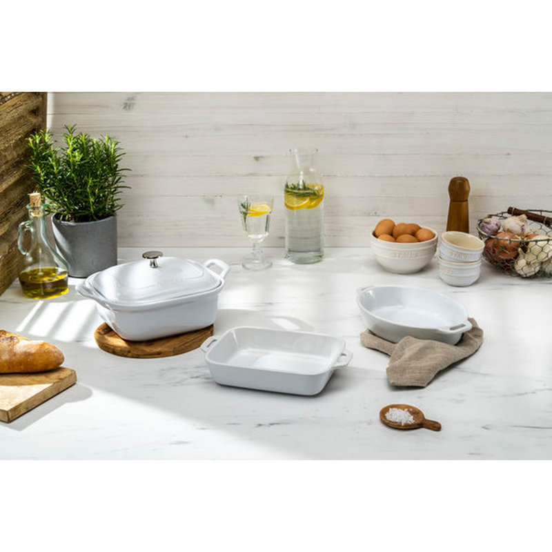 Staub Ceramics 4-piece Baking Dish Set, White