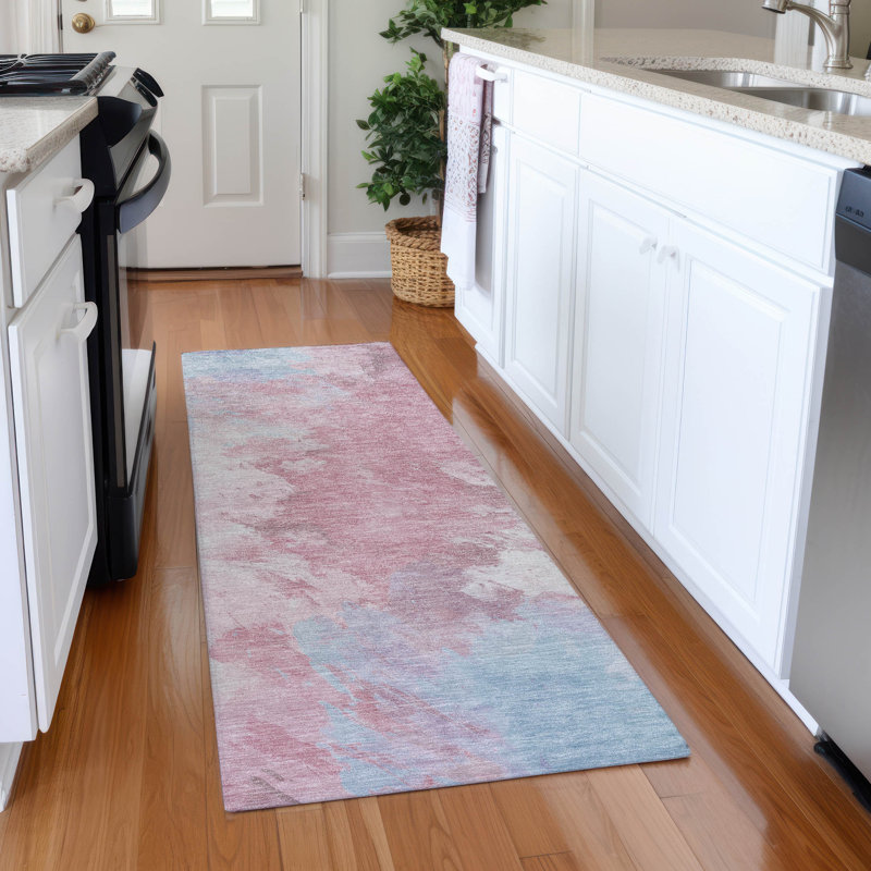 Premium Machine Washable Slesnick AMF1675 Abstract Rug, Runner 2'3" x 7'6"