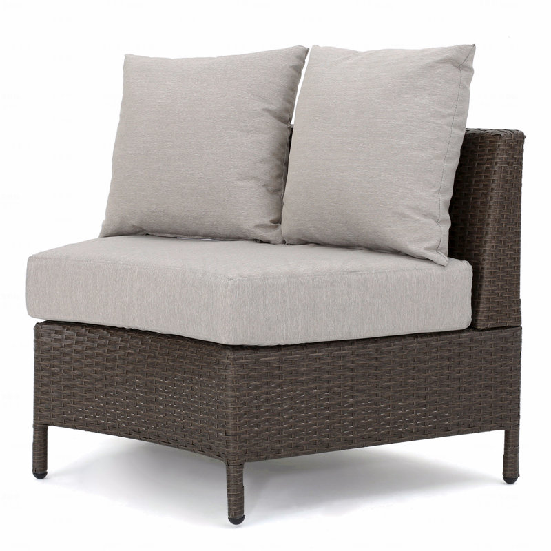 Canapé simple Patio Pt Limon, Coussin beige / structure brune